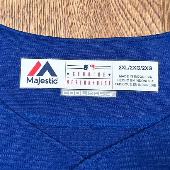 Majestic Toronto Blue Jays 2015 2016 Blue Coolbase MLB Jersey Mens 2XL - Picture 6 of 14